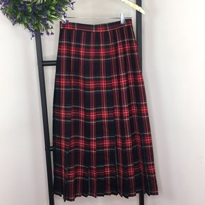 Lands’End  Plaid Pleated Skirt